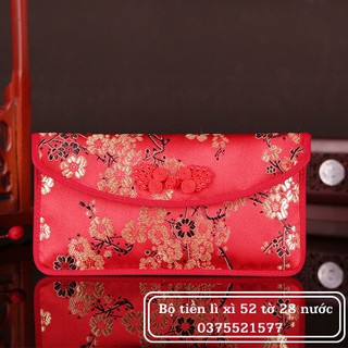 Túi gấm đỏ may mắn đựng lì xì mẫu 1