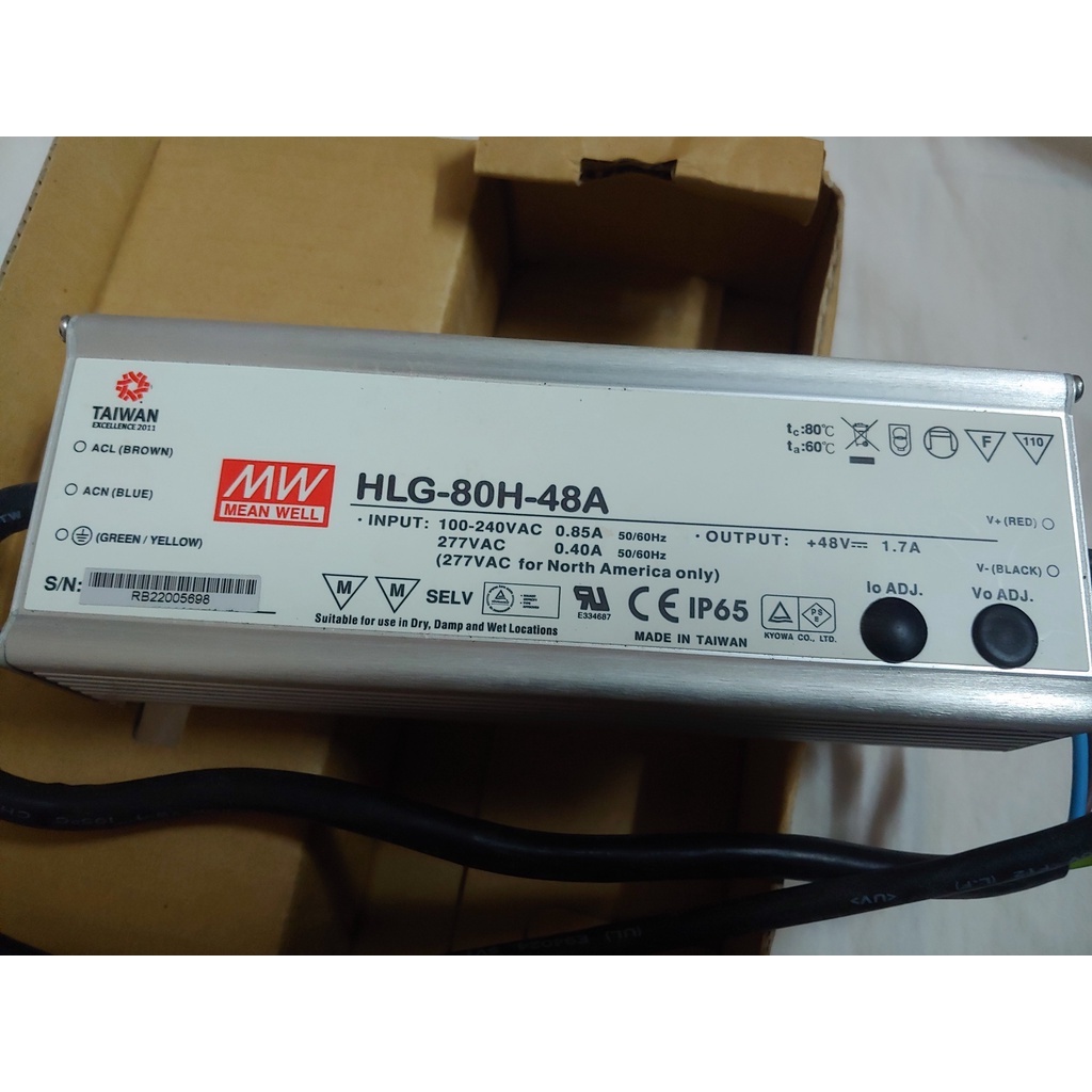 Nguồn Đèn Led Chính Hãng MeanWell HLG-80H-48B có DIM  Taiwan Excellence Award