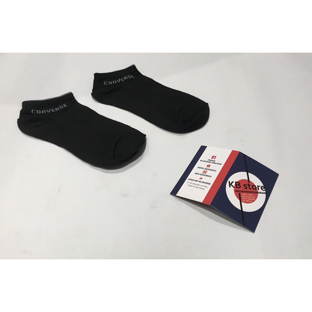Vớ Converse Unisex đen cổ thấp