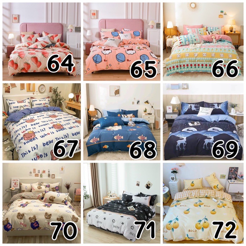 Bộ Chăn Ga Gối Cotton Poly Chần Phao 5 Món