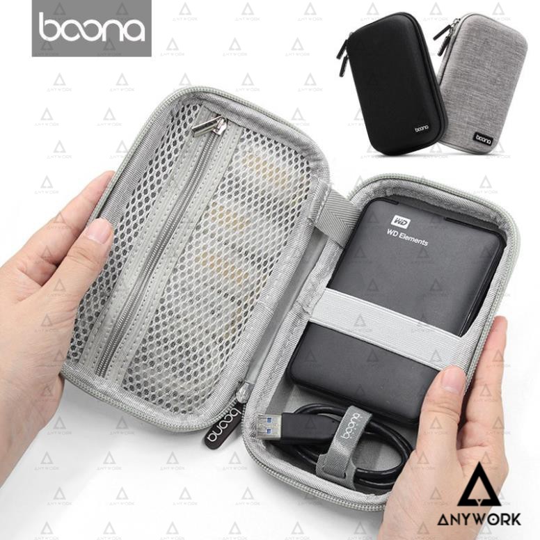 Túi bảo vệ ổ cứng di động WD 2.5, pin dự phòng 10.000mAh phom cứng Chống sốc Chống nước ANYWORK