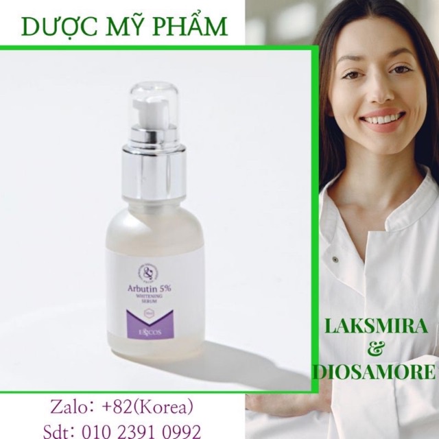 Serum ECOS Arbutin 5% dưỡng trắng da mờ thâm chống lão hoa