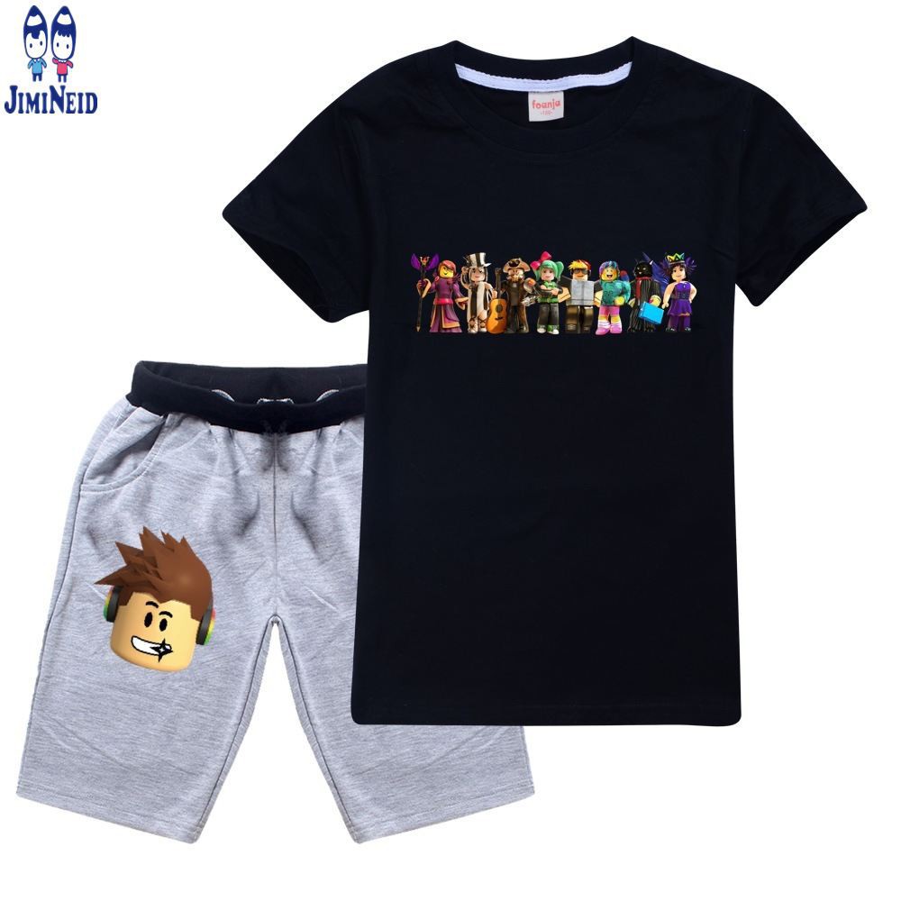 【JD】Summer hot sale ROBLOX Baby Boy Girls Clothes Short-sleeved cotton T-shirt + shorts 2-piece set