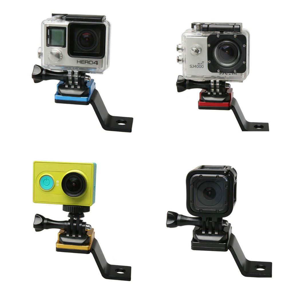 Miếng thép CNC gắn GoPro vào chân gương xe máy