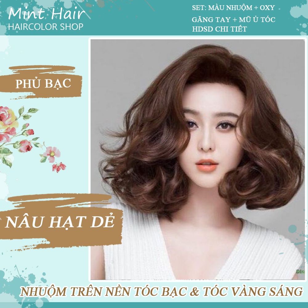 Kem Nhuộm Tóc Tại Nhà Nâu Hạt Dẻ Phủ Bạc