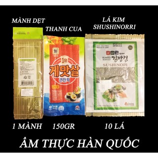 COMBO 10 LÁ KIM + 150GR THANH CUA + 1 MÀNH TRE DẸT (LÀM KIMBAP) GIÁ RẺ