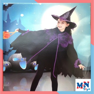 Áo choàng và nón phù thủy tím hóa trang cho lễ hội Halloween BN-8010