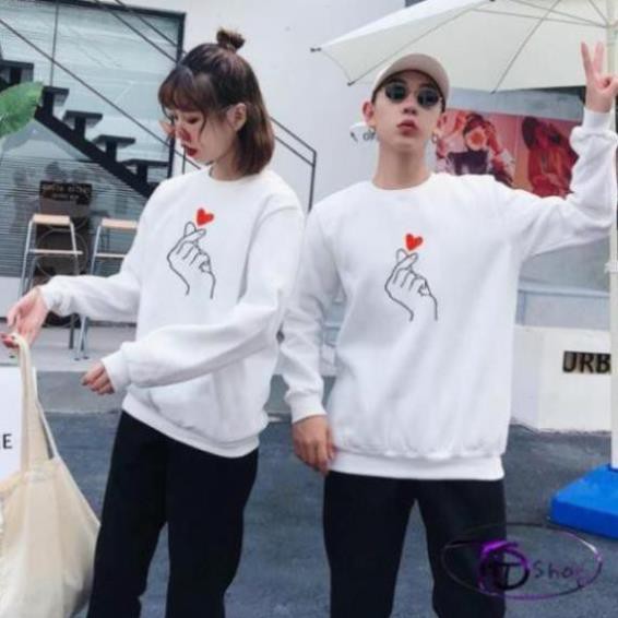 Áo Cặp  ⚜️ Áo Nỉ THu Đông ⚜️ Đồ Đôi Nỉ Bông tay dài cổ tròn tình yêu khủng long Hot 2020 Cao cấp loại 1 | BigBuy360 - bigbuy360.vn