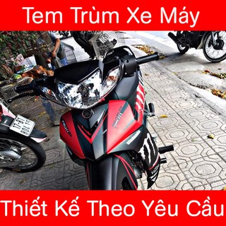 Tem Trùm Xe Sirius Đỏ Đen Nhám