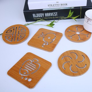 Miếng Lót Ly Bằng Gỗ Họa Tiết
