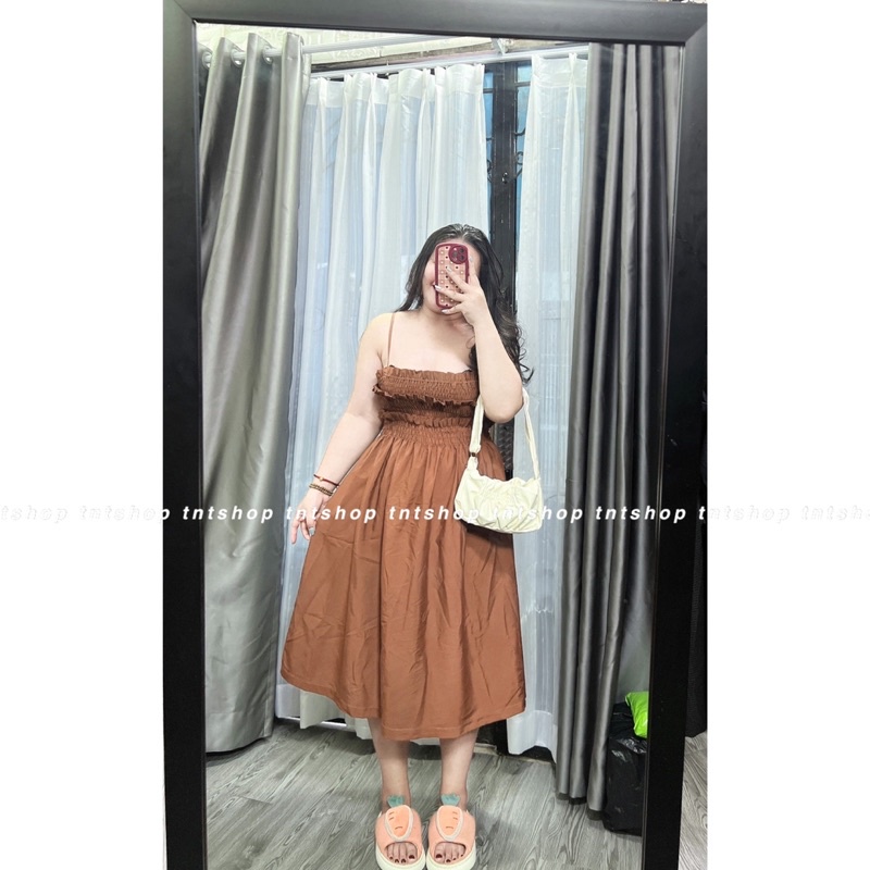 ĐẦM 2 DÂY NHÚN BÈO [ TNT SHOP BIGSIZE 60KG 90KG ] | BigBuy360 - bigbuy360.vn