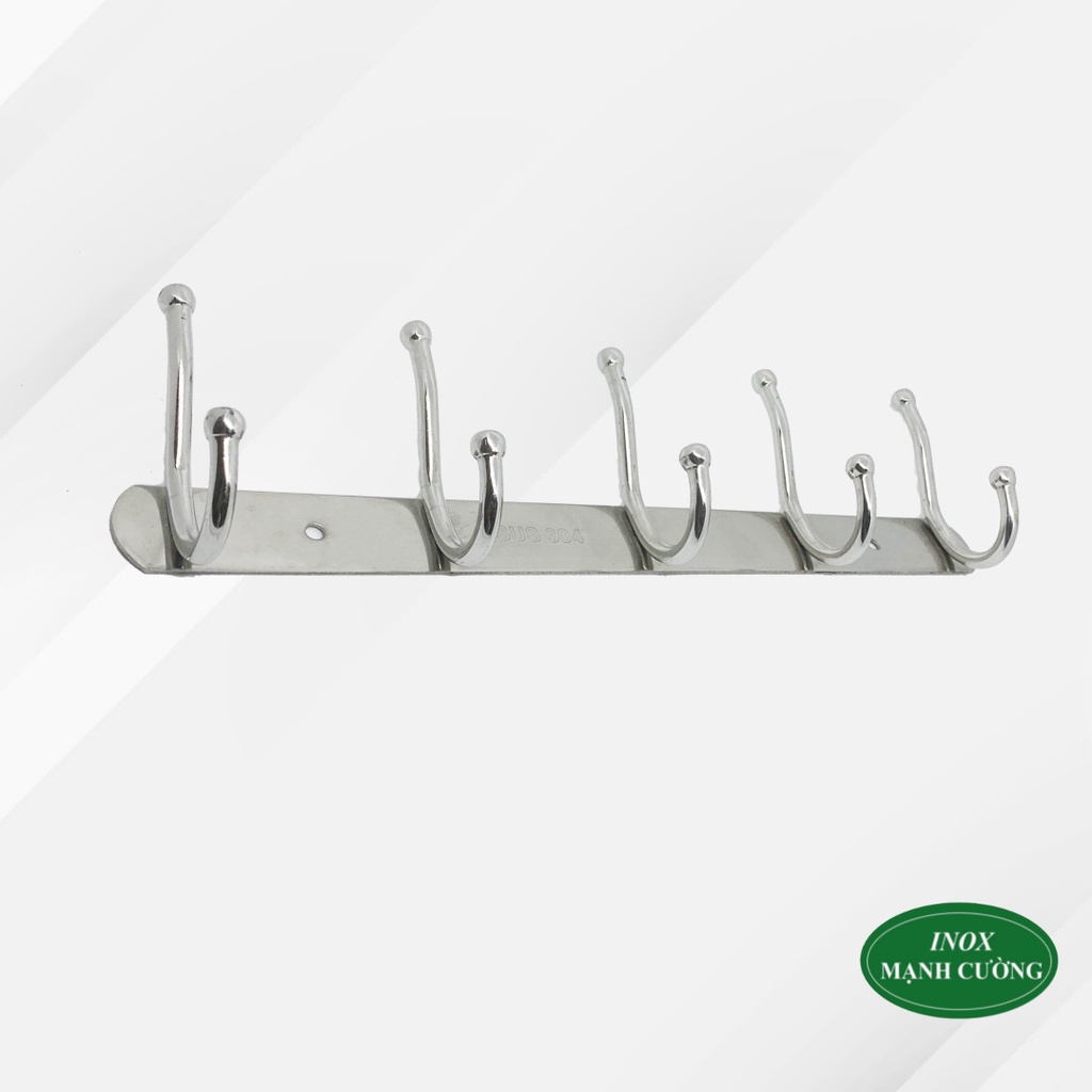 Móc treo quần áo gắn tường inox 304 cao cấp - Móc 5 bi đôi