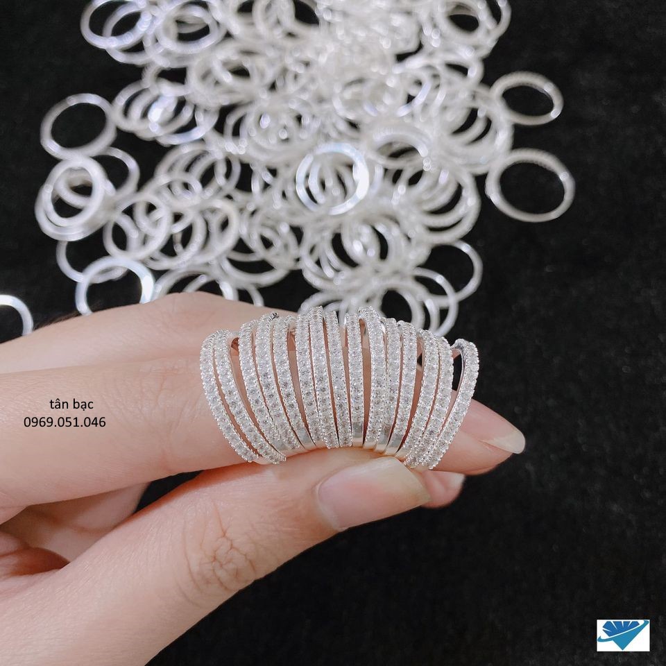 nhẫn nữ bạc 925 , đính đá lấp lánh , hàng đẹp  y ảnh  - bạc chuẩn 100%