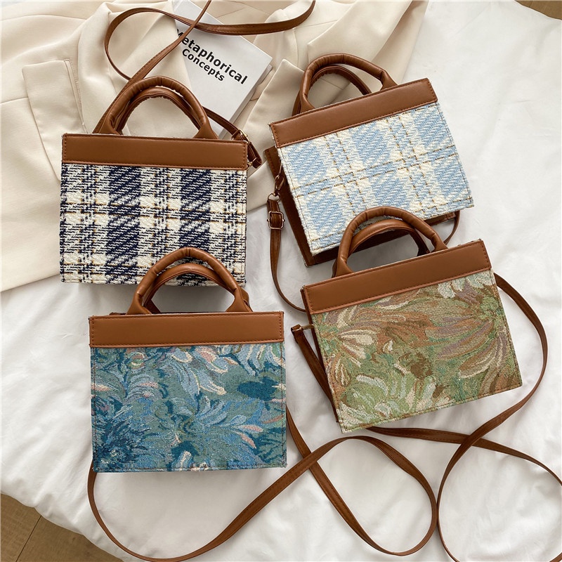 Túi tote IELGY đeo vai sức chứa lớn in họa tiết cá tính