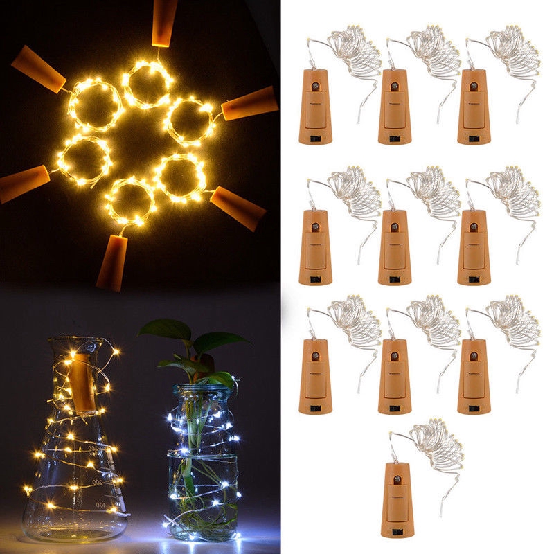 Dây đèn thiết kế kèm nắp lọ trang trí giáng sinh 20 bóng LED