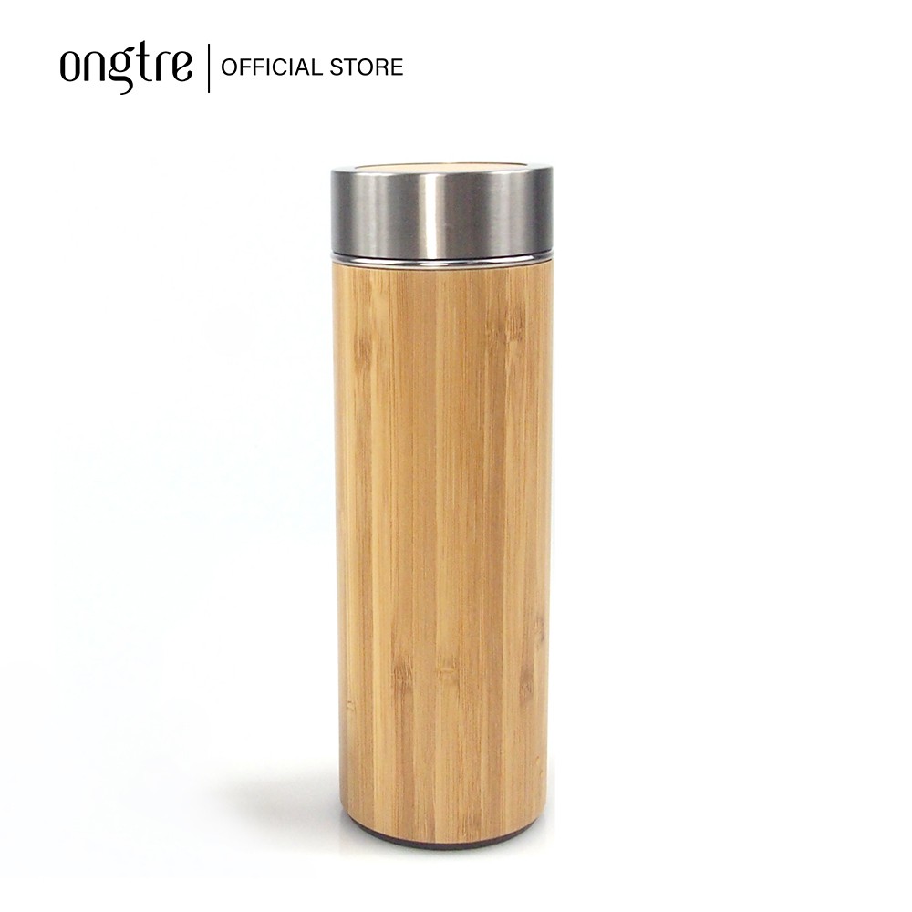 [Mã LIFEMALL2505 giảm 10% đơn 250K] Bình giữ nhiệt ONGTRE vỏ tre du lịch, tiện lợi 350/500ml