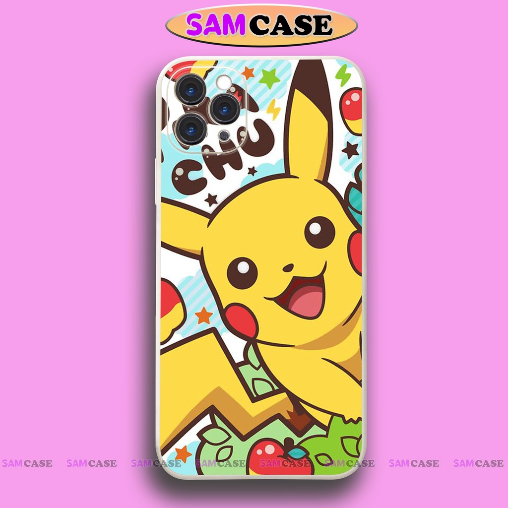 Ốp lưng điện thoại iPhone Pikachu cạnh viền vuông silicon dẻo bảo vệ camera ip 6/6s/7/8/X/XS/XR/11/12/13/14 Pro Plus Max
