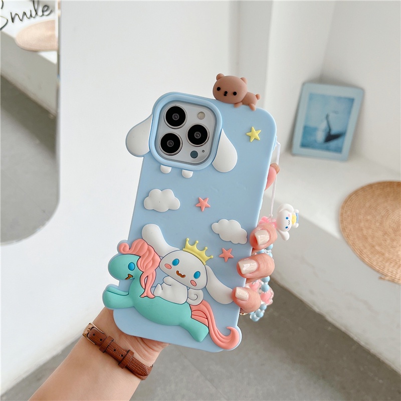 Ốp lưng chống sốc màu xanh cho iphone 13 pro 12 pro max silicon mềm iphone 11 xs max xr x / xs 7 8 plus vỏ điện thoại chó con hoạt hình