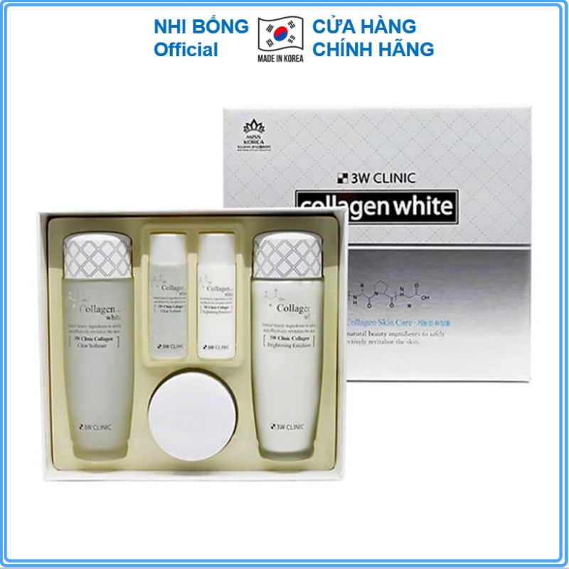 Bộ trắng da - Bộ dưỡng da chiết xuất từ Collagen 3W Clinic Hàn Quốc Đủ Set [Cam Kết Hàng Chính Hãng Hàn Quốc]