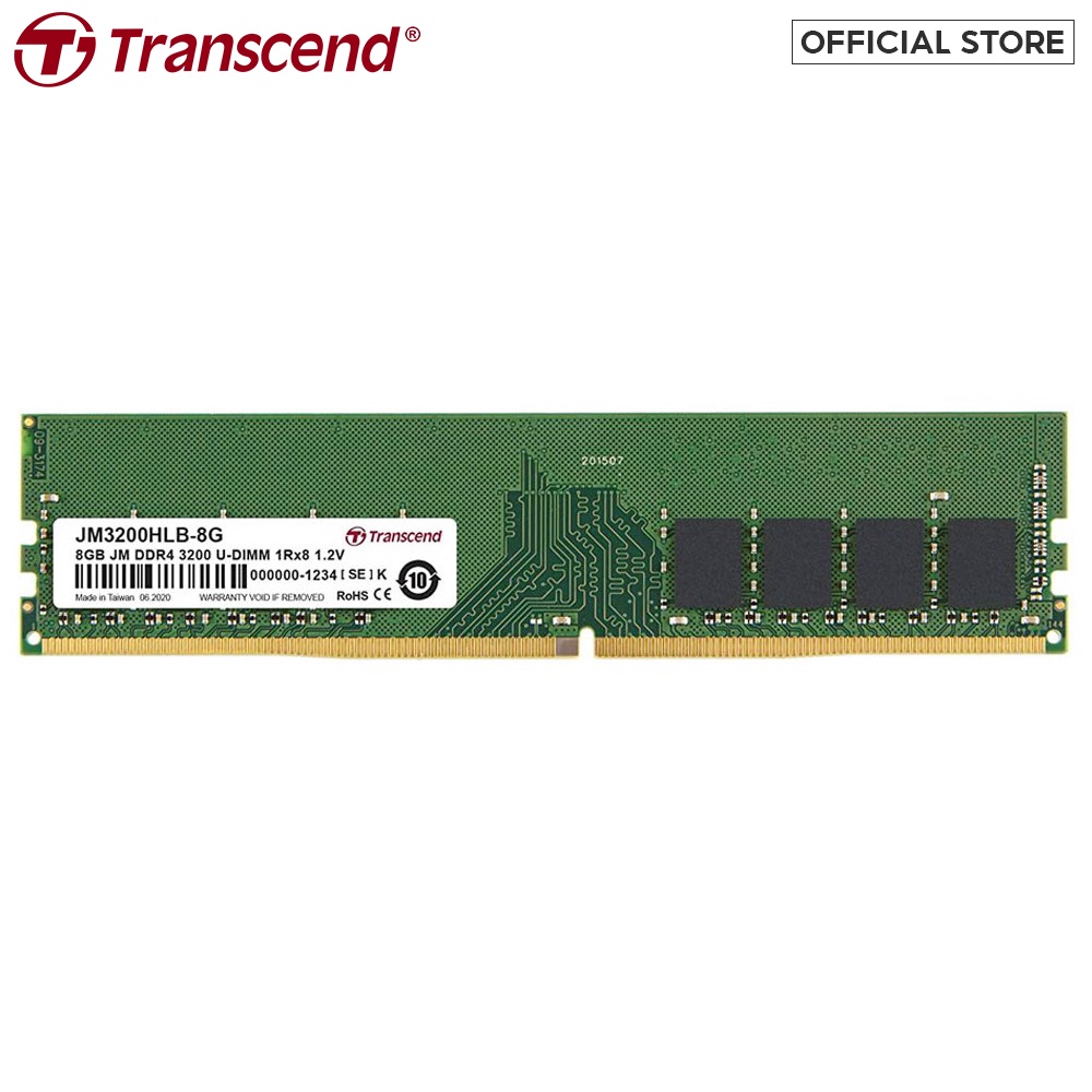 [Mã BMBAU50 giảm 10% đơn 99k] Ram Transcend Desktop DDR4 3200Mhz U-DIMM chính hãng