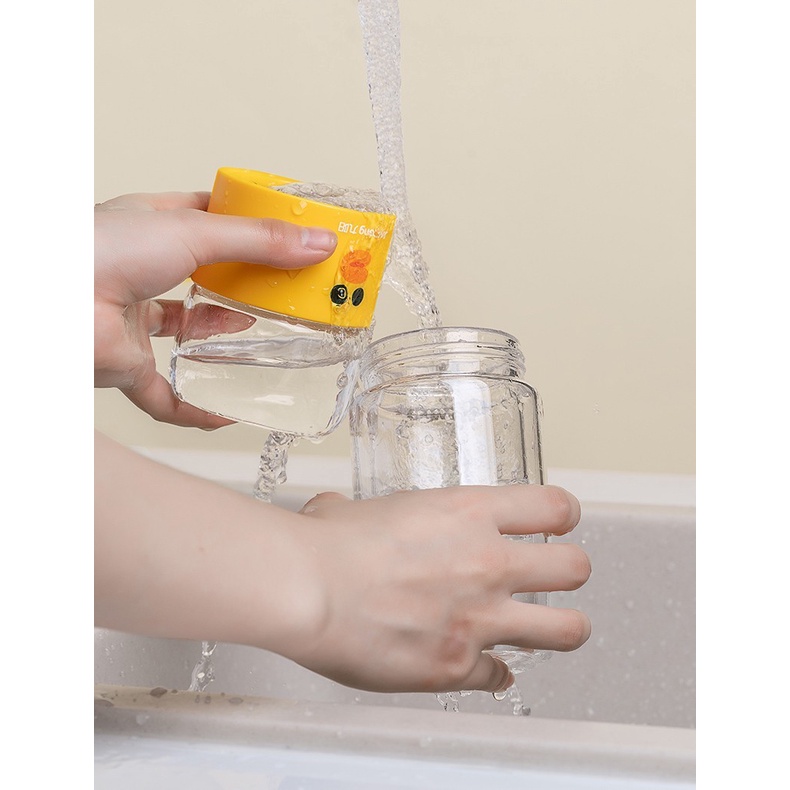 Cốc thủy tinh JOYOUNG JOY027 hai lớp có lưới lọc trà dễ thương cầm tay dùng trong nhà