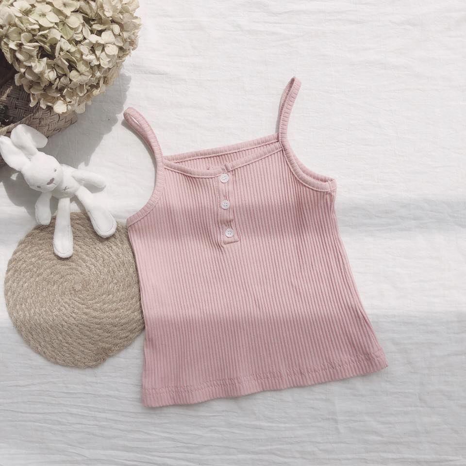 Áo 2 dây thun vân cho bé gái Kids Store