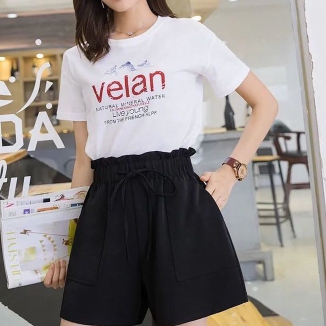 Quần Short Lưng Cao Ống Rộng Thời Trang Mùa Hè Phong Cách Hàn Quốc Mới Cho Nữ