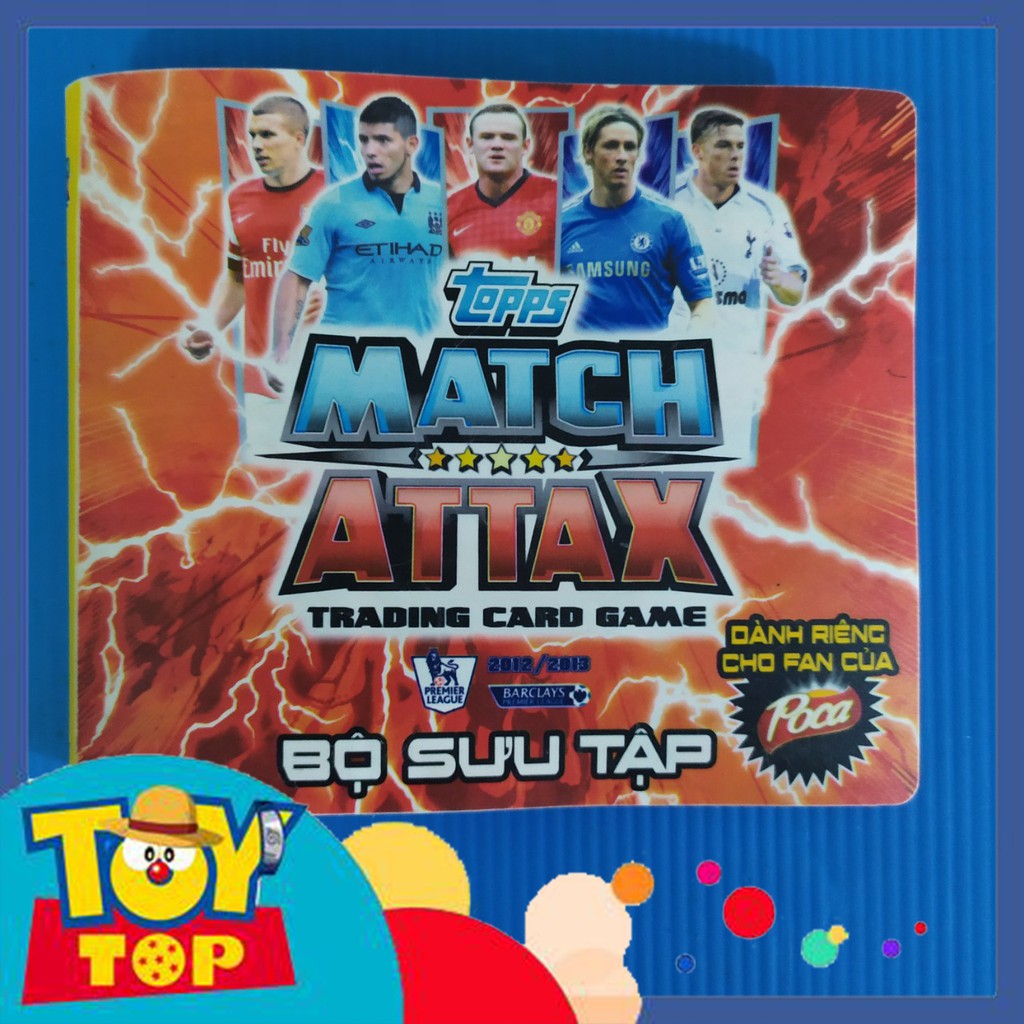 [Ko kèm thẻ ] Album / sổ Poca đựng thẻ bài cầu thủ bóng đá Poca Match Attax 2012-2013 limited bìa đỏ độ mới ~90% như ảnh