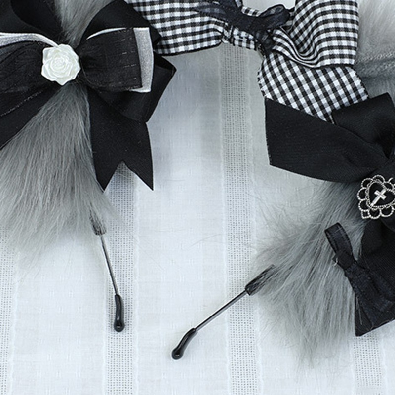 Flgo Băng Đô Cài Tóc Trang Điểm / Làm Đạo Cụ Chụp Ảnh Hình Tai Động Vật Hoạt Hình Bằng Lông Nhung Dành Cho Bạn Nữ