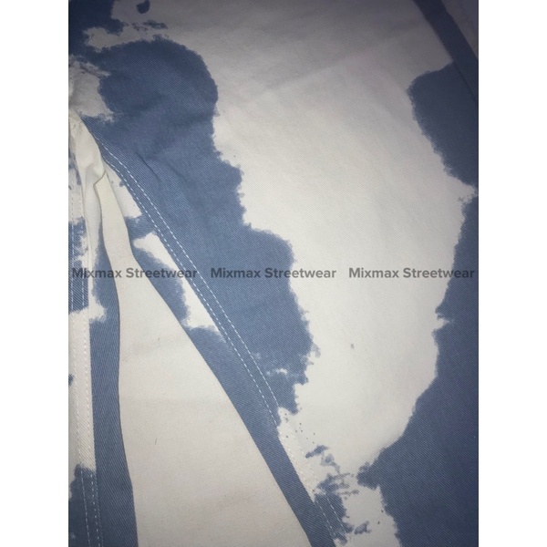 Quần bò jeans ống rộng màu bò sữa phối màu xanh trắng hiphop ovesize Ulzzang siêu chất ❤️