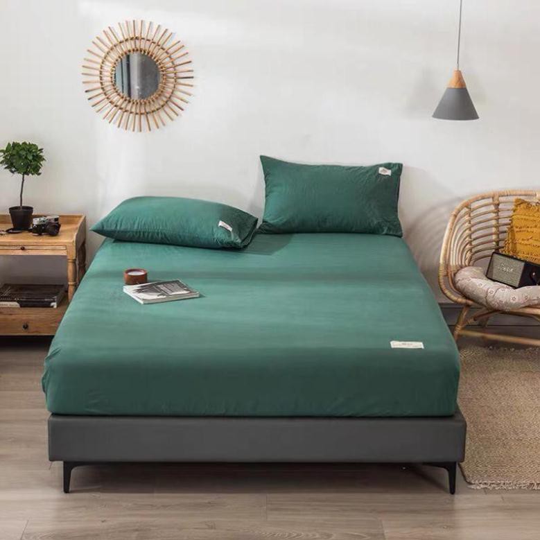 Sét ga gối cotton Tici phong cách hàn Quốc,ga gối nhập khẩu,miễn phí bo chun theo size giường
