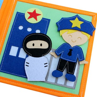 Sách Vải Tương Tác Cho Bé Mầm Non 2 - 6 Tuổi Khasa: Sách Vải Nghề nghiệp bé trai