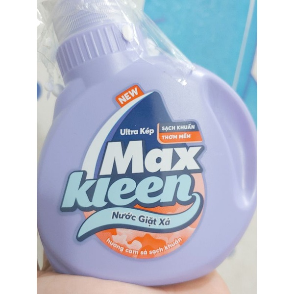 Nước giặt Maxkleen Hương Cam sả sạch khuẩn chai dùng thử120g