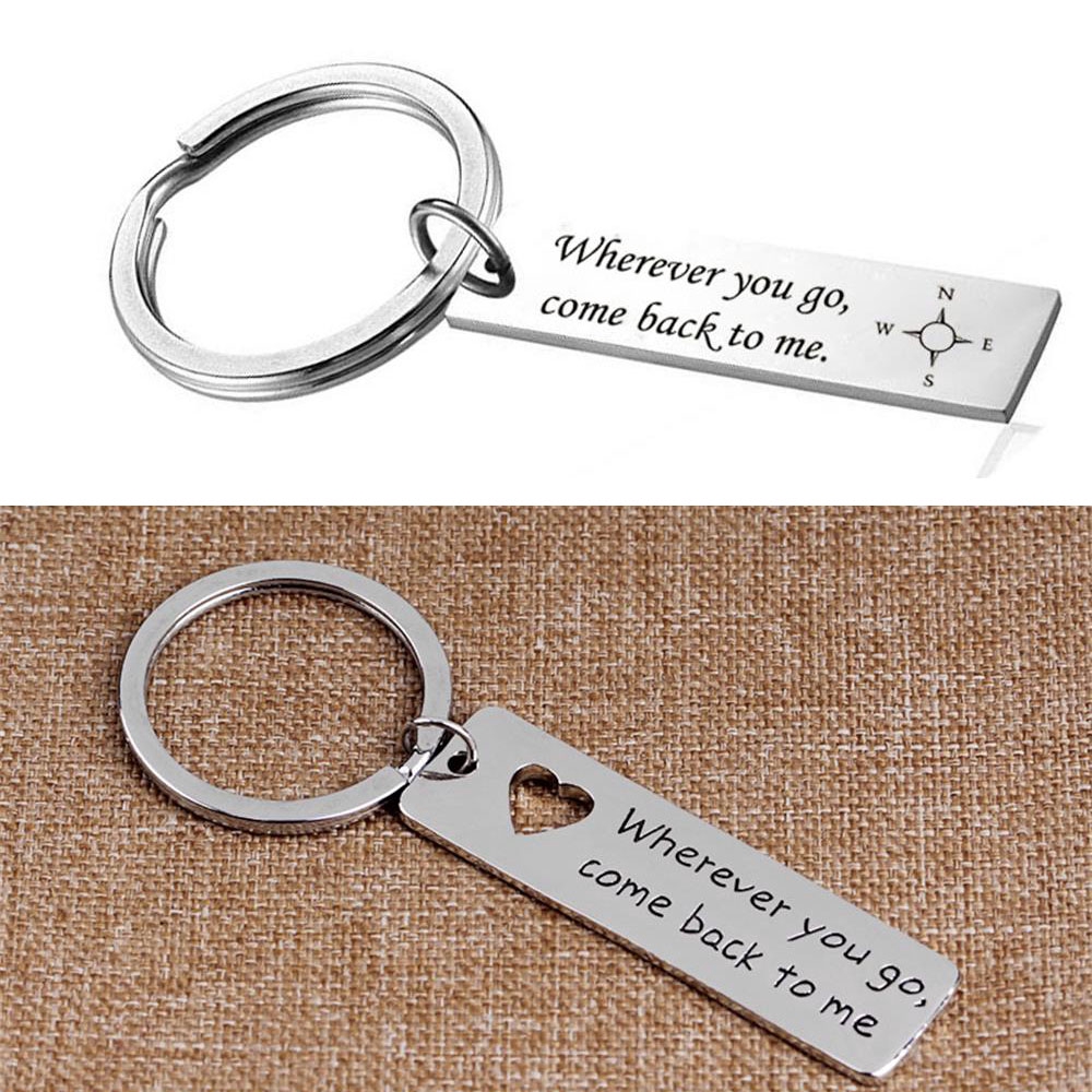Fashion Couples Gift For him Accessories Stainless Steel Letter Keyring