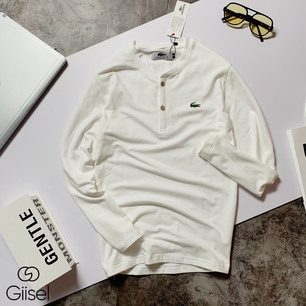 Áo thun nam dài tay cổ trụ - chất liệu cotton co giãn 4 chiều - thấm hút mồ hôi - thoáng mát - logo ép nhiệt chắc chắn | BigBuy360 - bigbuy360.vn