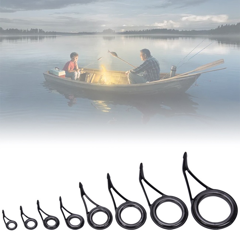 Vòng dây thép không gỉ màu đen 8 kích cỡ VANES1 dùng để cố định cần câu cá