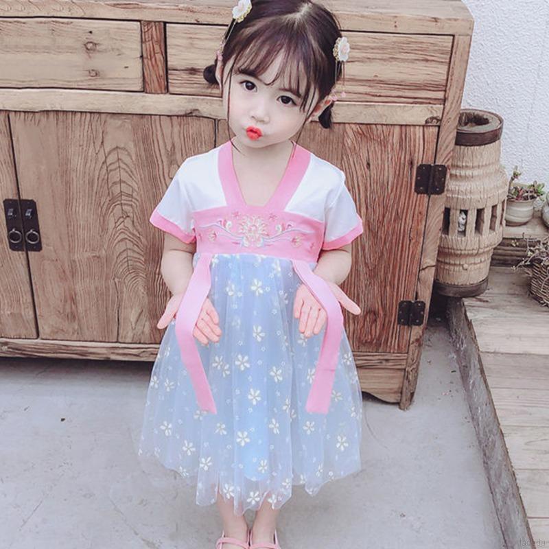 Đầm Hán phục thiết kế phong cách Trung Hoa xinh xắn cho bé gái