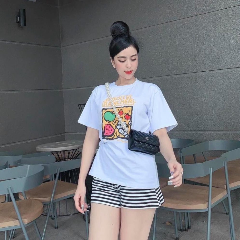 SPK- Set bộ nữ, set đùi áo thun from rộng 60kg hoạ tiết teen chất cotton co dãn mịn mát SKUS-112