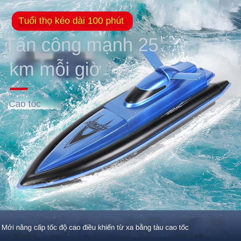 ✌▼Thuyền điện điều khiển từ xa siêu lớn sạc điện tốc độ cao không dây cậu bé mô hình nước
