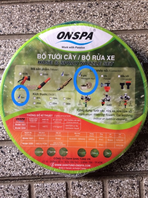 [chính hãng] Bộ tưới cây vs rửa xe - 5M - ONSPA