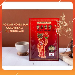 Combo 10 gói cao dán sâm đỏ đuốc Gold Insam túi 20 miếng
