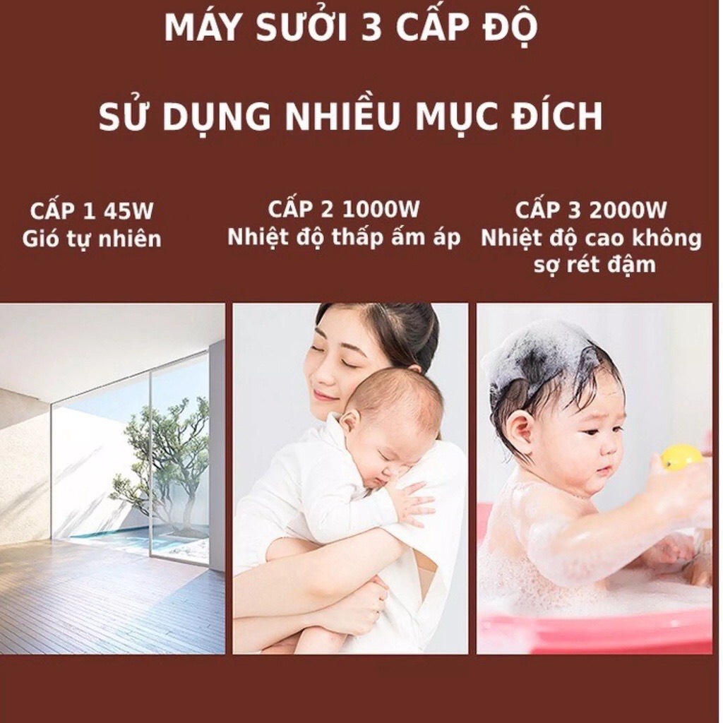 Quạt sưởi gốm cao cấp - Máy sưởi Camel mini sưởi ấm bằng gốm ceramic - tiết kiệm điện năng - an toàn cho bé