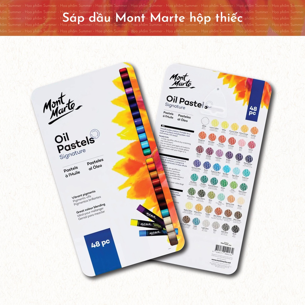 Màu sáp dầu cao cấp MONT MARTE hộp thiếc bộ 36/48 màu