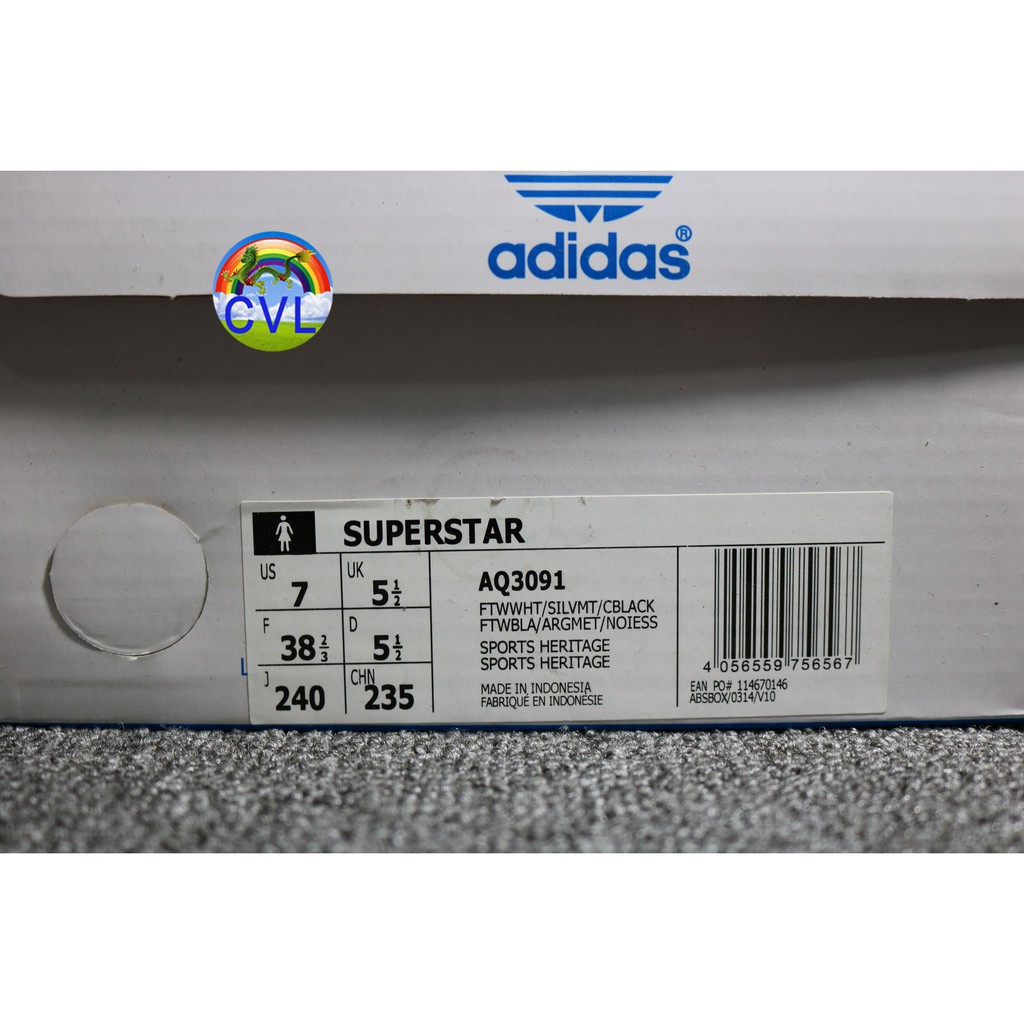 Giày Thể Thao Adidas Superstar Adi Clover Aq3091 Silvery White - bh 12