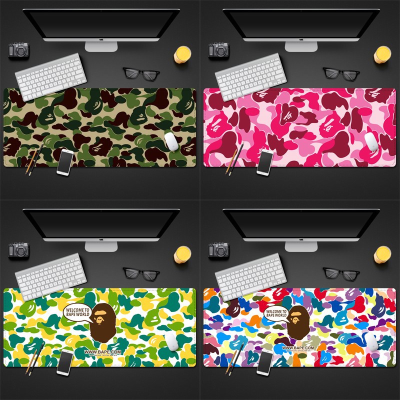 BAPE Thảm Lót Chuột Và Bàn Phím Cỡ Lớn Họa Tiết Rằn Ri