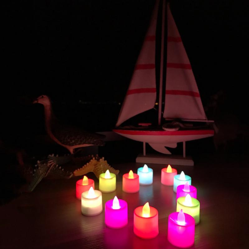 1 Đèn LED Nến Nhiều Màu Trang Trí Tiệc Cưới/Nội Thất Nhà
