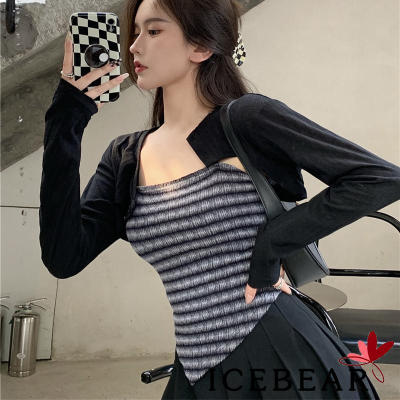 Áo croptop hai dây họa tiết răng cưa gợi cảm cho nữ