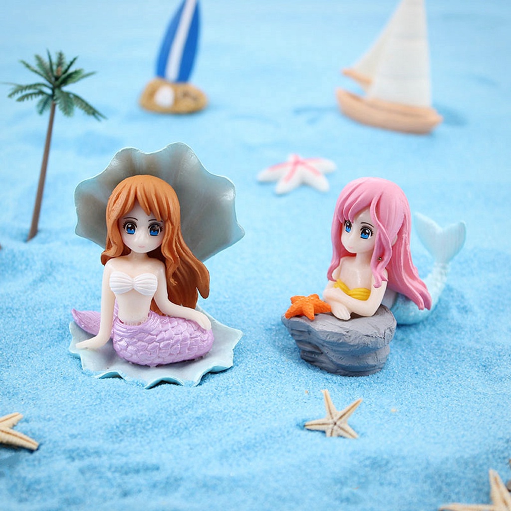EPOCH Set 4 Mô Hình Nàng Tiên Cá Mini Dễ Thương Trang Trí Sân Vườn