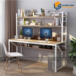 [Freeship HN] Bàn làm việc tại nhà giá sách trước BLV33