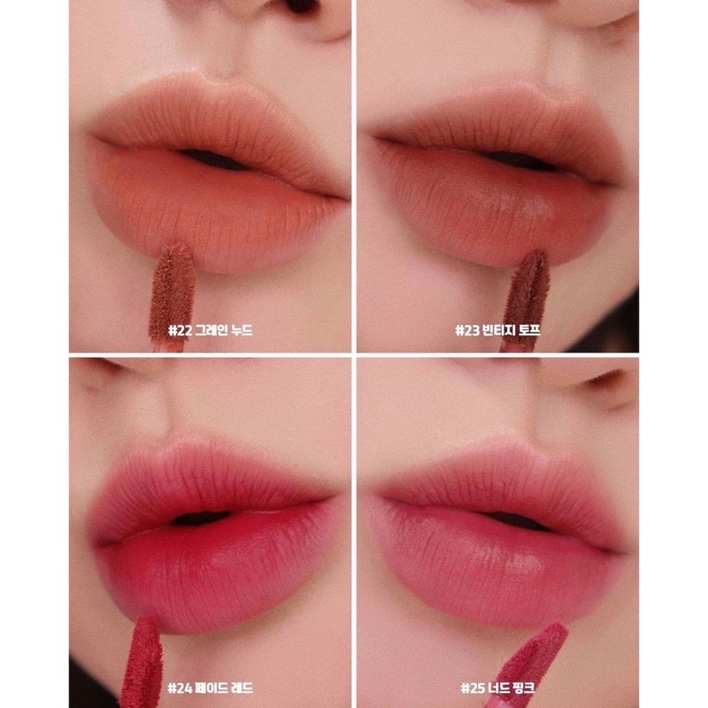 Son kem lì Romand Zero Velvet Tint Full màu Hàn Quốc 05 06 23 27 29